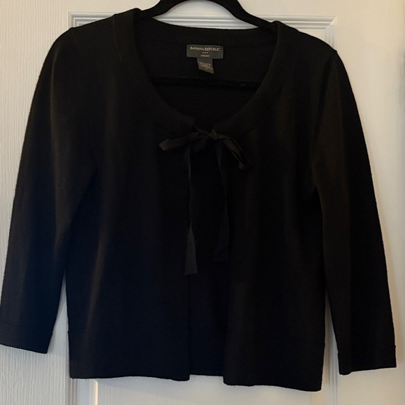 Banana Republic Black Cardigan with Ribbon Tie - Picture 6 of 6
